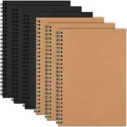 6 Pack Blank Notebook, Unlined Spiral Notebook, Plain Notebook, 5.5 X 8.3 Inches