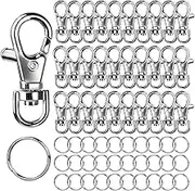 Metal Swivel Snap Hooks with Key Rings, Small Keychains for DIY Crafts