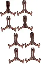 Cabilock 2sets Elegant Curved Wooden Display Stand Plate Holder Frame Folding Design for Photos Books Artwork for Home Decor Size l 4pcs*2