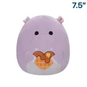 Hanna the Purple Hippo with Heart Waffle ~ 7.5" 2024 Valentines Day Squishmallow