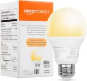 Amazon Basics Smart A19 LED Light Bulb, Dimmable 1 Pack, Soft White