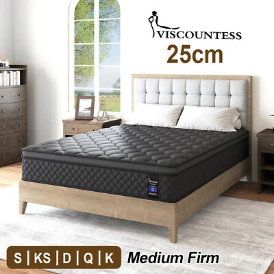 QUEEN DOUBLE KING SINGLE Bed Mattress Euro Top Pocket Spring Medium Firm Foam