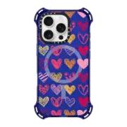iPhone 16 Pro Bounce Case MagSafe Compatible Doodle Hearts