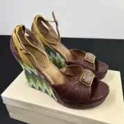 Coconuts Melrose Chocolate Brown Strappy Wedges Heels Women’s Size 9M NIB