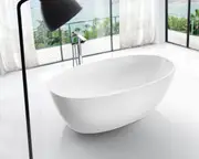 1700*800*580mm Fanta Oval Gloss White Acrylic Freestanding Bathtub