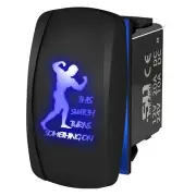 12V Rocker "This Switch Turns Something On" Strongman Marine 4x4 UTV RZR BLUE