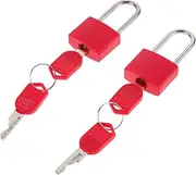 HOMSFOU Mini Padlocks Keys Set 2 Small Locks for Luggage Backpack Home Office Safe Sturdy Metal