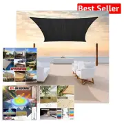 Black Sun Shade Sail 6' X 9' - Commercial Grade, Waterproof & Strong