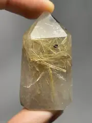 Natural Golden Rutilated Quartz 41g Polished TOWER crystal Etheric healing L6