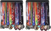 Goutoports Medal Holder, 2 Pack - Sturdy Black Metal Storage Hook for Over 60 Medals - Wall Mount Hanger for Runners, Athletes, Gymnasts, Sports Enthusiasts