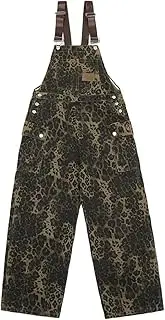 [COOLMONAR] Women's Y2K Leopard Print Jeans Chic Street Style Wide Leg Denim Pants Retro Hip Hop Loose Trouser