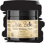 [Dixie Belle Paint Company] 16oz Caviar Chalk Finish Furniture Paint - Matte Black Chic - DIY Furniture Paint