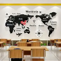 在飛比找樂天市場購物網優惠-世界地圖學校園班級文化墻面裝飾貼紙教育輔導機構背景布置3d立