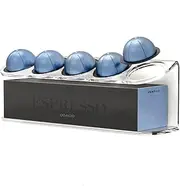 [GALVANOX] Wall Mounted Organizer for Nespresso Vertuo Pods, Easy-access Acrylic Holder for Original Vertuoline Box and 5 Coffee Pods (5 pods + 1 box)