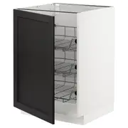 METOD base cabinet with wire baskets, white/Lerhyttan black stained, 60x60x80 cm