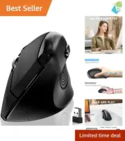 Lightweight Wireless Vertical Mouse with Matte Grip - Smooth & Comfortable Use