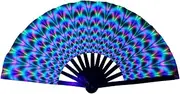 [Generic] Large Folding Fan | Chinese Kung Fu Tai Chi Craft Glowing Fan,Multi-Color Wedding Home Decoration Stage Performance Show Fluorescent Props For Dancing