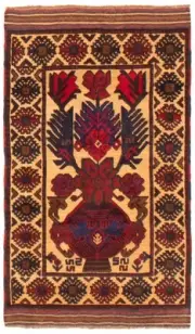 Vintage Hand-Knotted Tribal Carpet 2'11" x 4'11" Traditional Wool Rug
