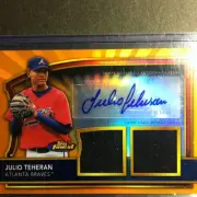 2011 Topps Finest Game Used & Autograph Orange Refractor Julio Teheran Braves