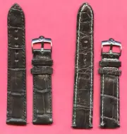 20mm Gen. Crocodile Black MB Strap Band & Genuine Omega Seamaster Steel Buckle