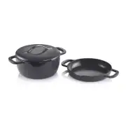 Tupperware Cast Iron Skillet and Cocotte Cooking Set New