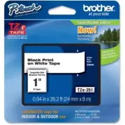 Brother Genuine P-touch TZE-251 Tape, 1" (0.94") Standard Laminated P-touch Tape