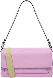 [RADLEY] London Leather Lane Medium Flapover Shoulder Crossbody Bag, Bright Pink, Medium, Crossbody Bag