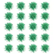 Chiffon Flower, 3" Fabric Flowers Bows Fabric Appliques Green Pack of 20