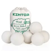 Wool Dryer Balls XL 6 Pack 2.95", 100% New Zealand Wool Organic Fabric Softener