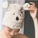 動物乾髮帽 乾髮帽 吸水力強 鬆緊設計 兔子 小熊 動物圖案 包頭巾 擦髮巾 浴帽 輕盈柔軟 大人和 (4.1折)