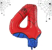 40 Inch Giant Spider Theme Number Foil Balloons Large Number 4 Balloons Kids Party Balloons Birthday Party Decorations Supplies Number 1-6 Available for Kids' Birthday Anniversary Party