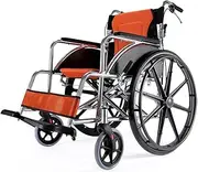 Wheelchair Lightweight Wheelchair for Seniors Aluminum Alloy Self-Propelled Manual Wheelchair W/Adjustable Footrest Folding Transport Chair Mobility Aid for Elderly Driving Trolley