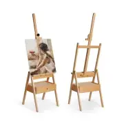 ARTIFY Large Wooden H-Frame Studio Easel with Artist Storage Drawer and Shelf...