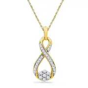 0.25 CT. T.W. Natural Diamond Infinity with Cluster Pendant in 10K Yellow Gold