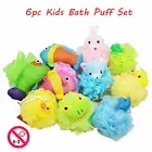Kids Shower Puff 6pcs, Bath Toy, Body Bath Exfoliate Puff Sponge, Soft ball