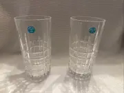 Tiffany & Co Crystal Scotch Plaid Highball Glasses Set Of 2 (discontinued)