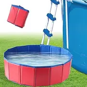 Portable Pool Foot Bath, Inflatable-Free, Collapsible Pool Foot Wash Basin Tub, Foot Bath Basin for Pool Entry, Foot Bath Basin for Above Ground Swimming Pools, Pool Clean Feet Accessories (Red)