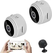 Laidanyou Camera, Laidanyou Mini Camera, Secret Scope Cameras, Home Indoor/Outdoor Wireless Security Cameras, 1080p, with Night Vision & Weatherproof Function (2 White)