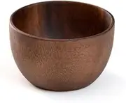 [Veulrn] Wooden Salad Bowl Round Dessert Displays Serving Trays Fruit Food Salads Snack Soup Bowl for Home Coffee Shop A