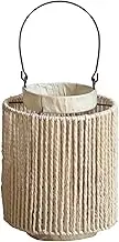 Woven Lantern with Handle Tea Light Candle Holder Hanging for Home Decor