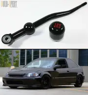 FOR 1988-2000 HONDA CIVIC BLK DUAL BEND SHORT THROW SHIFTER+ TYPE R SHIFT KNOB (for: Honda)