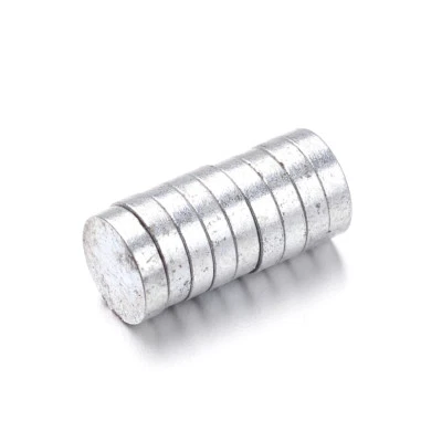 100pcs Platinum Tone Magnet Beads Smooth No Hole Coin Mini Magnets for Craft 6mm