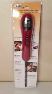 New Polder Safe-Serve Instant Read Kitchen Thermometer with Torch Red THM-390-39