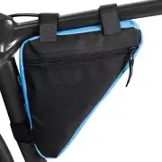 Large Capacity Bicycle Saddle Bag Outdoor Riding Triangle Toolkit (Black Blue)