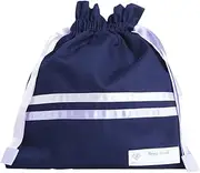 Angel Smile Royal School RSDB2016034 Girls Drawstring Bag, Drawstring Bag (Mesh Back), Pink & Purple Satin Double Ribbon, Navy, Navy, navy, Free Size