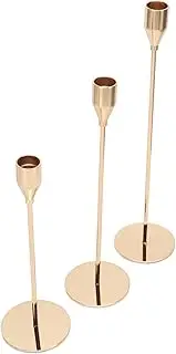 Retro Metal Candlestick Decoration Elegant High Gloss Gold Candle Holder Set for Table, Bedroom, Bar, Fireplace - Suitable for Home Decor