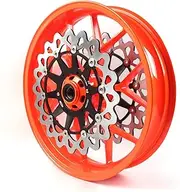 Neon Orange Front Wheel Rim and Brake Discs Rotors Compatible with Honda CBR1000RR 2006-2016, Motorcycle Replacement Accessories Parts