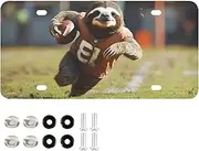 AIXIWAWA License Plate Football Player Sloth Print for Automobile Front Rear 12x6 in Standard Aluminum Alloy Metal Car Tags Decorative Plates
