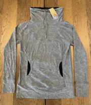 NWT Prana Ember Top Women’s Sz M Black Cowl Neck Long Sleeve Pockets Drawstring