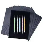 200 Sheets Carbon Paper Black Graphite Transfer Tracing Paper w Embossing Stylus